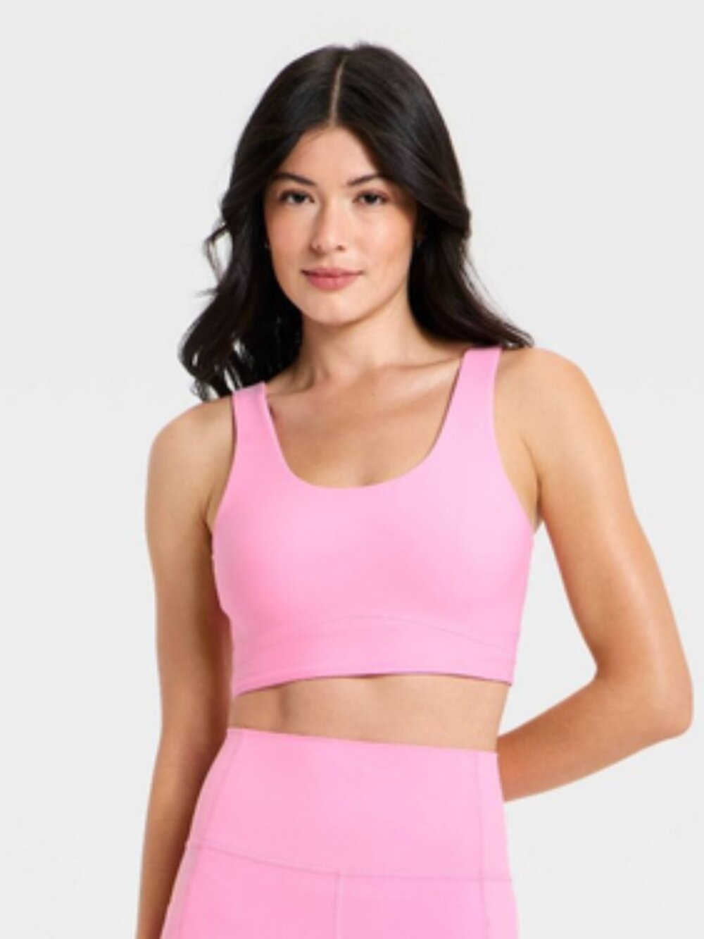 Women's Everyday Soft Medium Support Longline Sports Bra - All In Motion Pink S